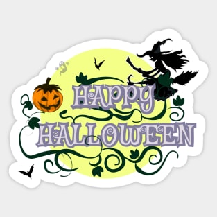 Cute cartoon Happy Halloween.Trick or Treat. Sticker